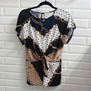 Faith and Joy Women’s Knotted Short Sleeve Blouse